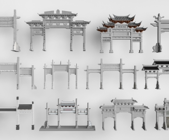 Chinese Style Decorated Archway-ID:119469293