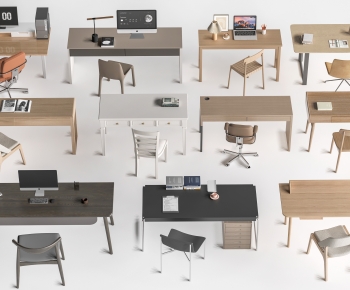 Modern Office Desk And Chair-ID:142019995