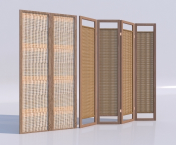 Wabi-sabi Style Wooden Screen Partition-ID:745939021