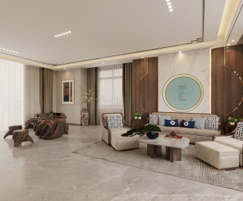 New Chinese Style A Living Room-ID:124970918