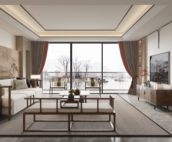 New Chinese Style A Living Room-ID:665934096