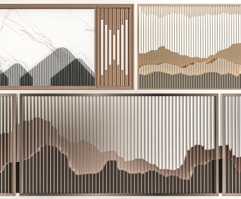 New Chinese Style TV Wall-ID:607717049