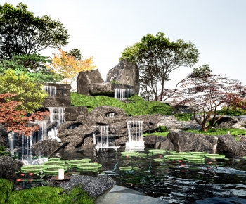 New Chinese Style Rockery Waterscape-ID:913537986