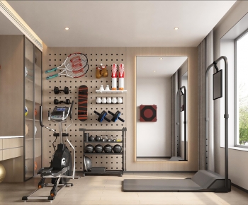 Modern Home Fitness Room-ID:142647032