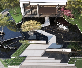 Modern Courtyard/landscape-ID:683425909