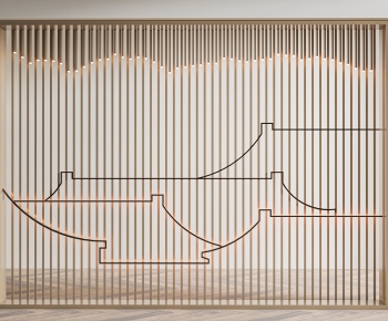 New Chinese Style TV Wall-ID:817404994