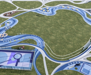 Modern Park Landscape-ID:888415104