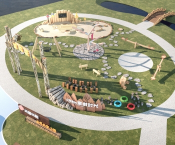Modern Park Landscape-ID:757185946