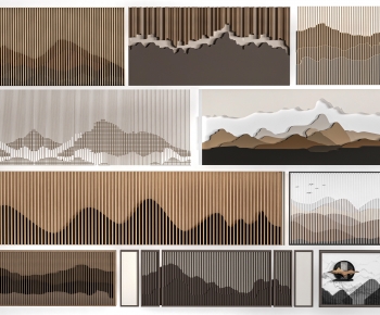 New Chinese Style TV Wall-ID:591002944