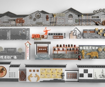 New Chinese Style Landscape Wall-ID:304956915