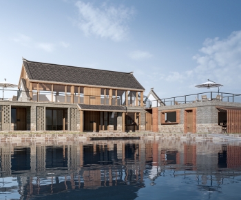 New Chinese Style Building Appearance-ID:198364024