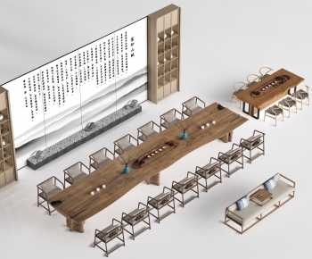 New Chinese Style Tea Tables And Chairs-ID:283555989