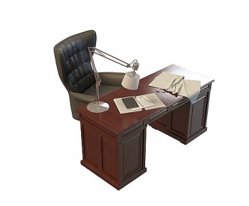 Modern Office Desk And Chair-ID:125988017