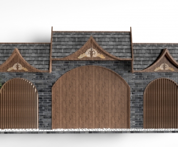 New Chinese Style TV Wall-ID:419117931