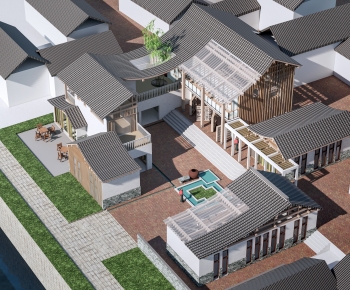 New Chinese Style Building Appearance-ID:739883902