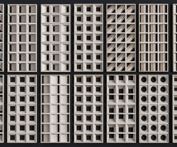 Modern Cement Brick Screen Partition-ID:424506908