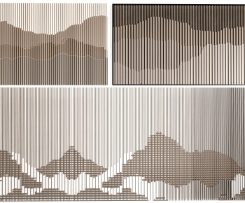 New Chinese Style TV Wall-ID:764362101