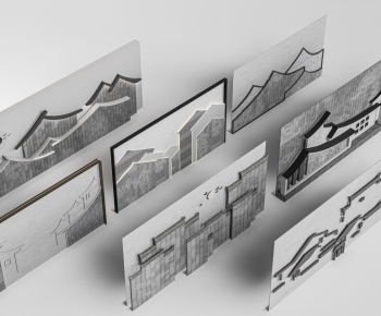 New Chinese Style TV Wall-ID:767576934