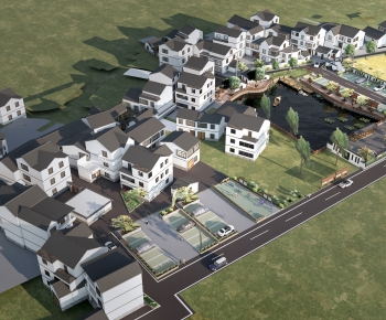 New Chinese Style Architectural Bird's-eye View Planning-ID:553590069