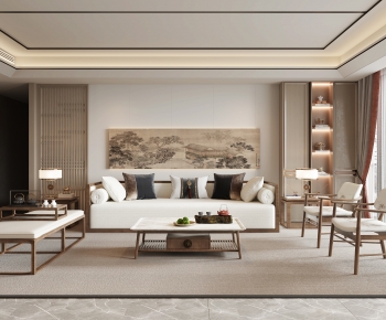 New Chinese Style A Living Room-ID:278749949