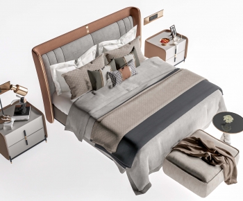 Modern Double Bed-ID:878995903