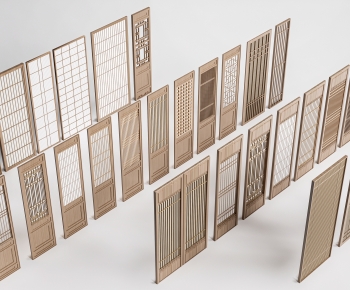 New Chinese Style Wooden Screen Partition-ID:444663052