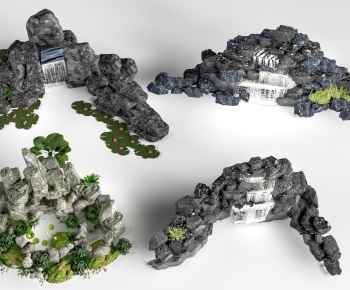 New Chinese Style Rockery Waterscape-ID:550039054