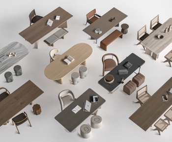 Modern Computer Desk And Chair-ID:238877065