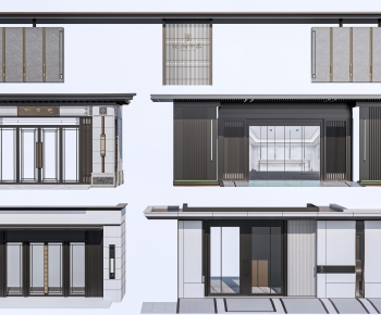 New Chinese Style Facade Element-ID:530920031