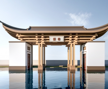 New Chinese Style Facade Element-ID:951061966