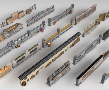 New Chinese Style Landscape Wall-ID:931104903