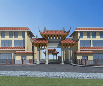 New Chinese Style Appearance Of Commercial Building-ID:184890996