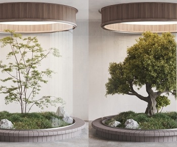 现代室内景观植物小品组合3D模型