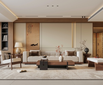 New Chinese Style A Living Room-ID:103656053