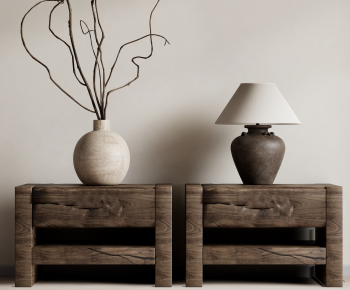 Wabi-sabi Style Bedside Cupboard-ID:694406994