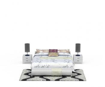 Simple European Style Double Bed-ID:240881922