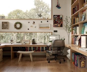 Modern Computer Desk And Chair-ID:220762019