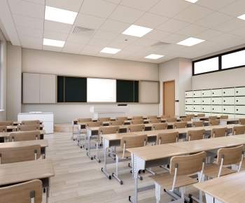 Modern School Classrooms-ID:668135884