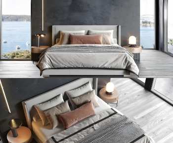 Modern Double Bed-ID:426750293