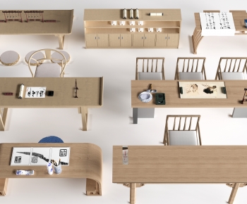 New Chinese Style Computer Desk And Chair-ID:797208079