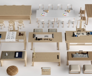 New Chinese Style Computer Desk And Chair-ID:633888015