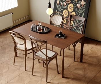 French Style Dining Table And Chairs-ID:730436091