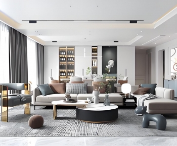 Modern A Living Room-ID:648129028