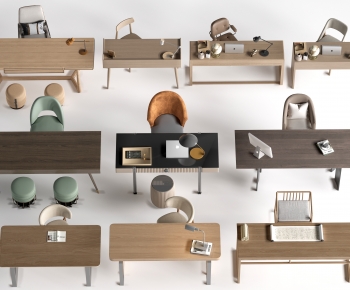 Modern Computer Desk And Chair-ID:166109091