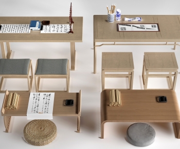 New Chinese Style Computer Desk And Chair-ID:327028047