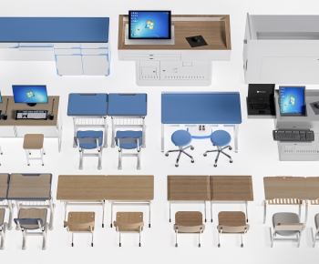 Modern Computer Desk And Chair-ID:476855993