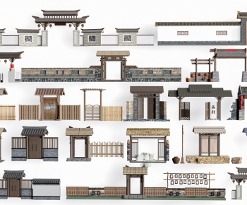 New Chinese Style Facade Element-ID:824541098