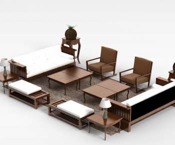 New Chinese Style Sofa Combination-ID:790416006