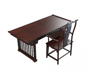 New Chinese Style Computer Desk And Chair-ID:947570098