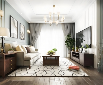 American Style Nordic Style A Living Room-ID:962634094